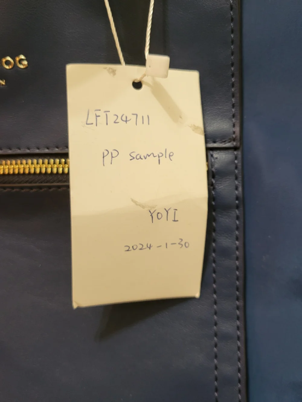 London Fog Navy Tote Bag with Front Zip Pocket
